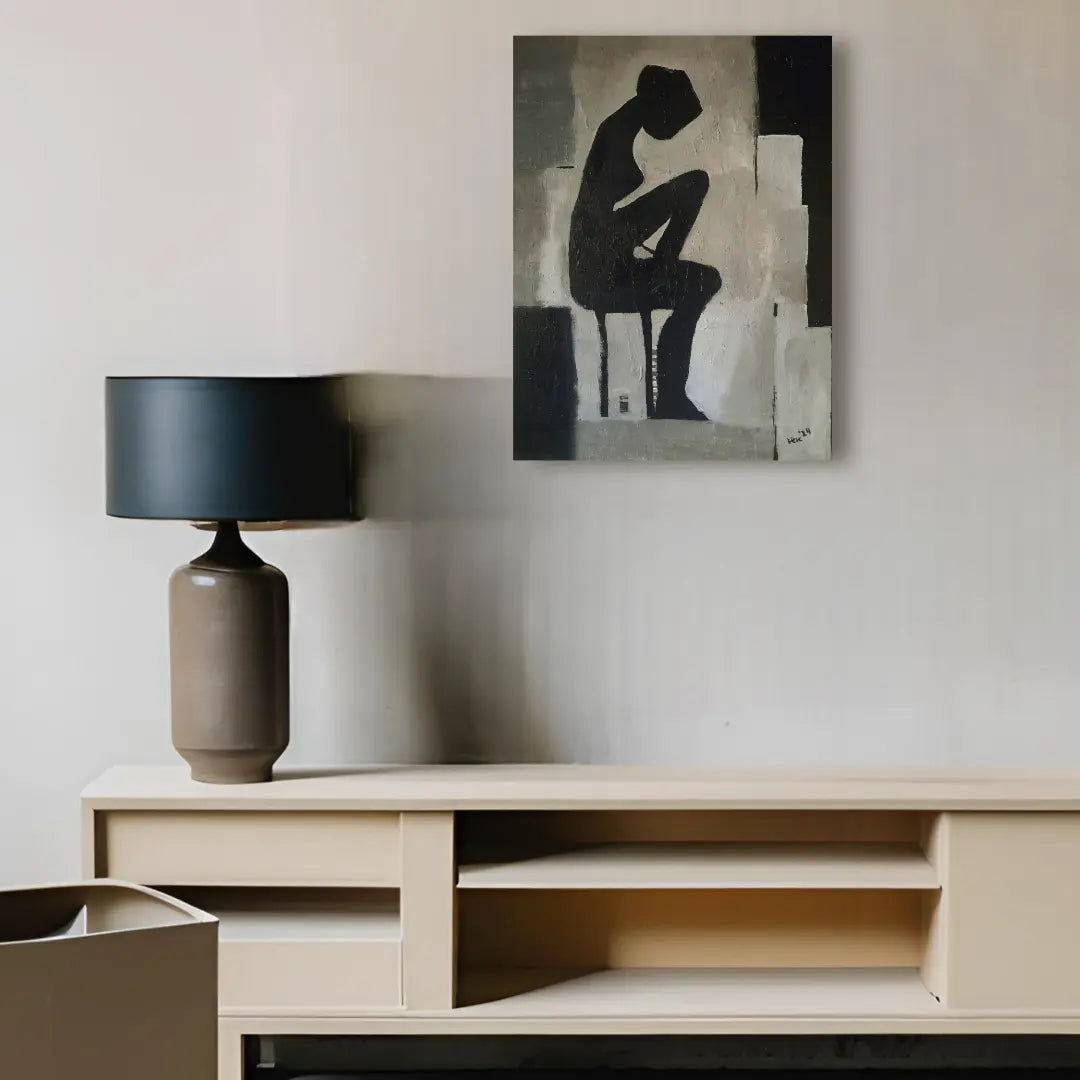 Contemporary Minimalist Painting The Thinking Woman By Vercmagnus