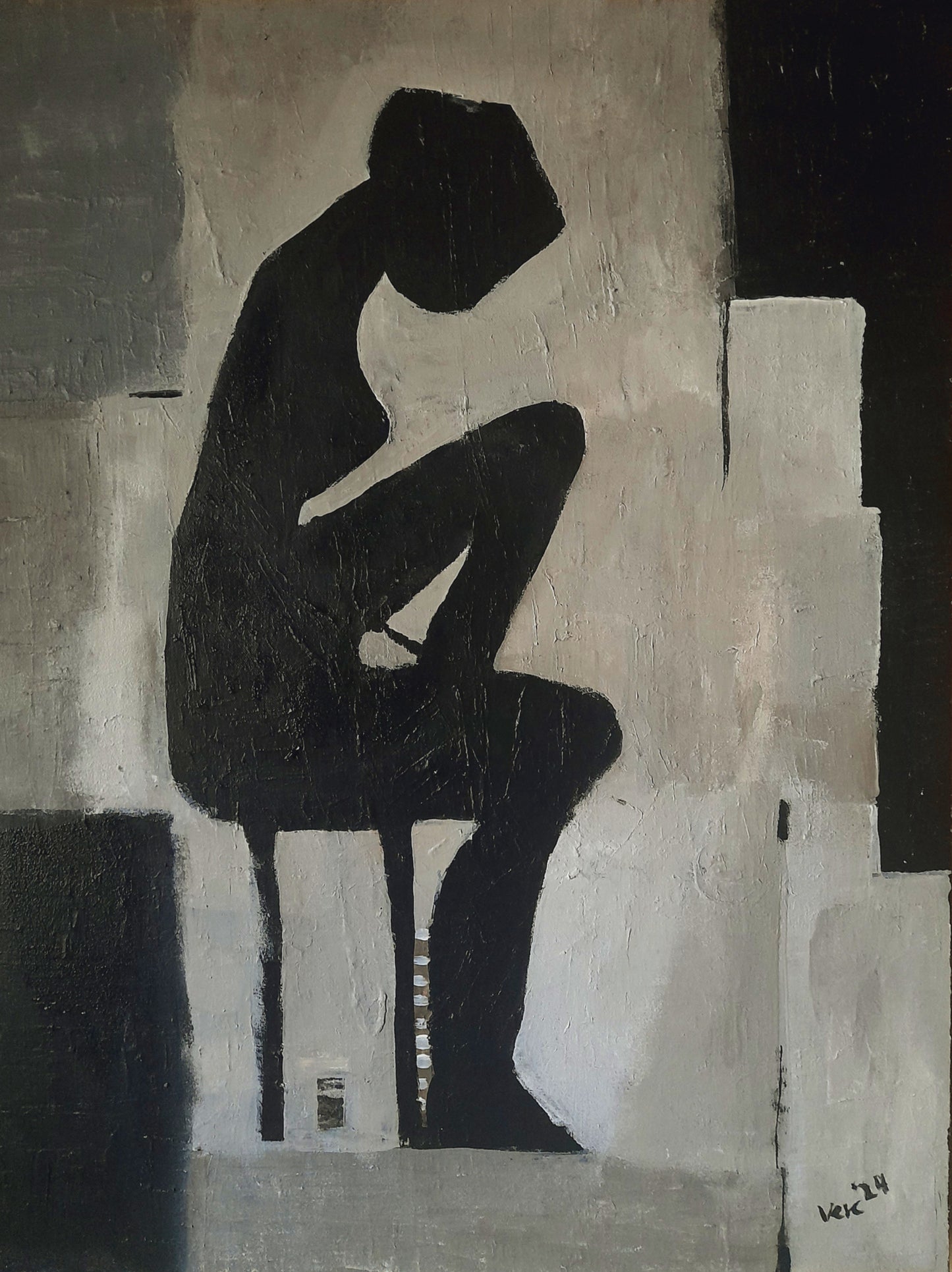 Contemporary Minimalist Painting The Thinking Woman By Vercmagnus