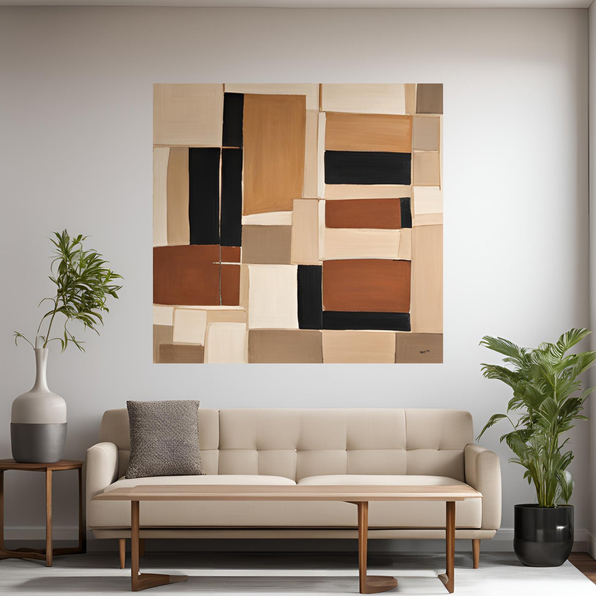 Vercmagnus Midcentury Geometric Canvas Gallery Wrap