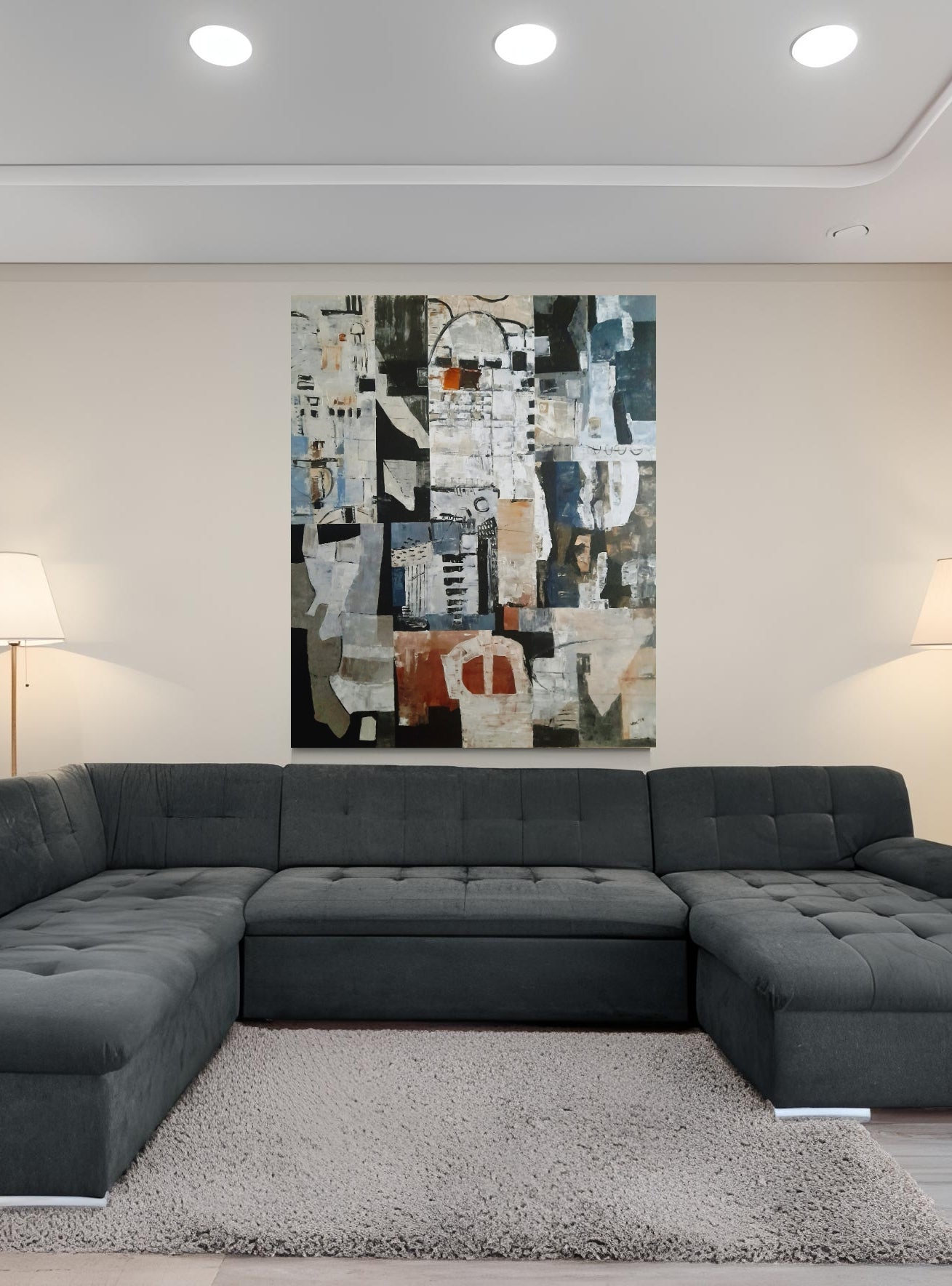 Large Wall Art - Original Painting UNITED By Vercmagnus